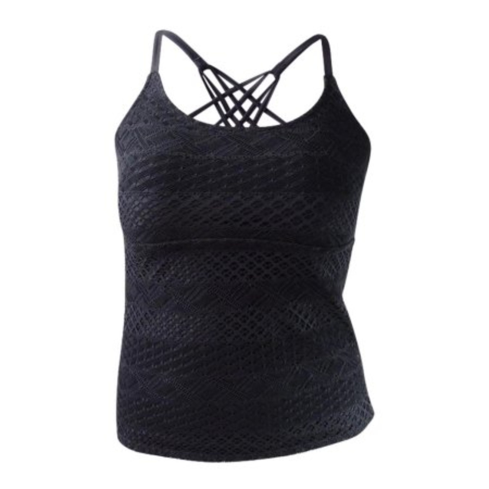 Island Escape Strappy Crochet Tankini Swim Top - Picture 2 of 3